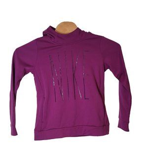Nike Dri-Fit Hooded Sweatshirt Purple High Neck Hoodie‎ Size XL Youth Big Kid
